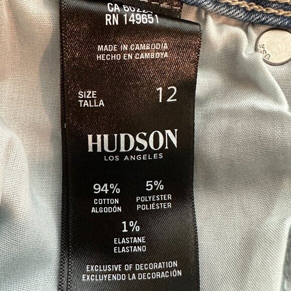 Hudson L.A. Women's Jeans Size 12 Light Blue Slim Straight Legs Mid-rise (NEW) - Picture 6 of 15